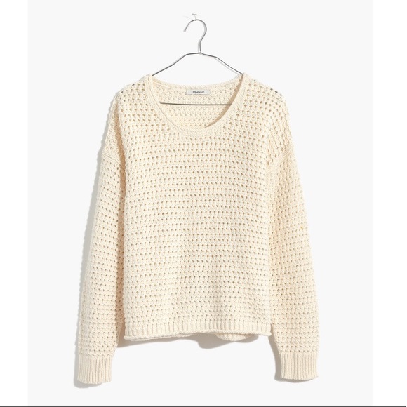 Madewell Sweaters - Madewell Open-Stitch Ivory Austen Pullover Sweater